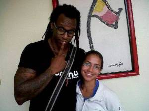 Aquí con el músico y actor Tony Almont.